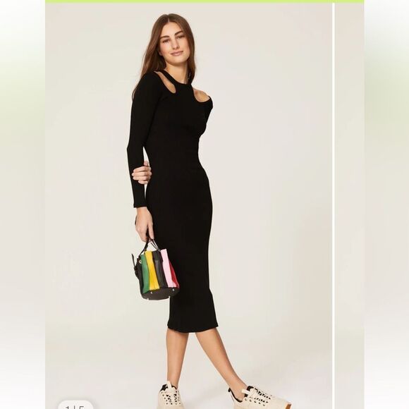 Simon Miller Anz Cutout Neckline Ribbed Dress - Picture 1 of 7